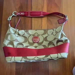 COACH Bag with Ruby red stripe